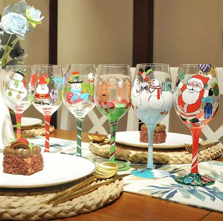 Festival Handpainted Wine Glass